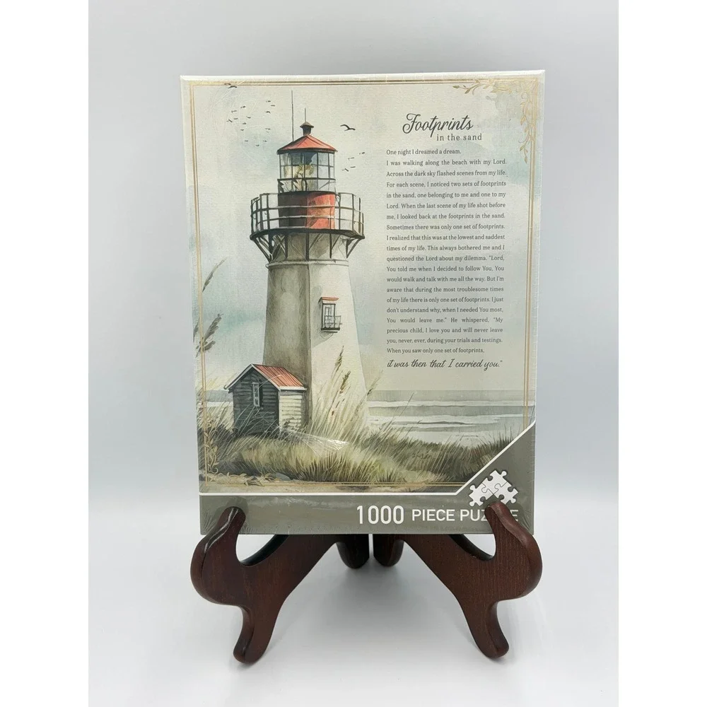 Christian‎ Art Gifts Footprints in the Sand Lighthouse Puzzle 1000 Piece Multi